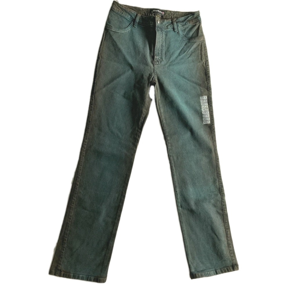 BrazilRoxx Jeans Women 10 Green/Blue High Rise Straight Leg Stretch Boot Cut NEW